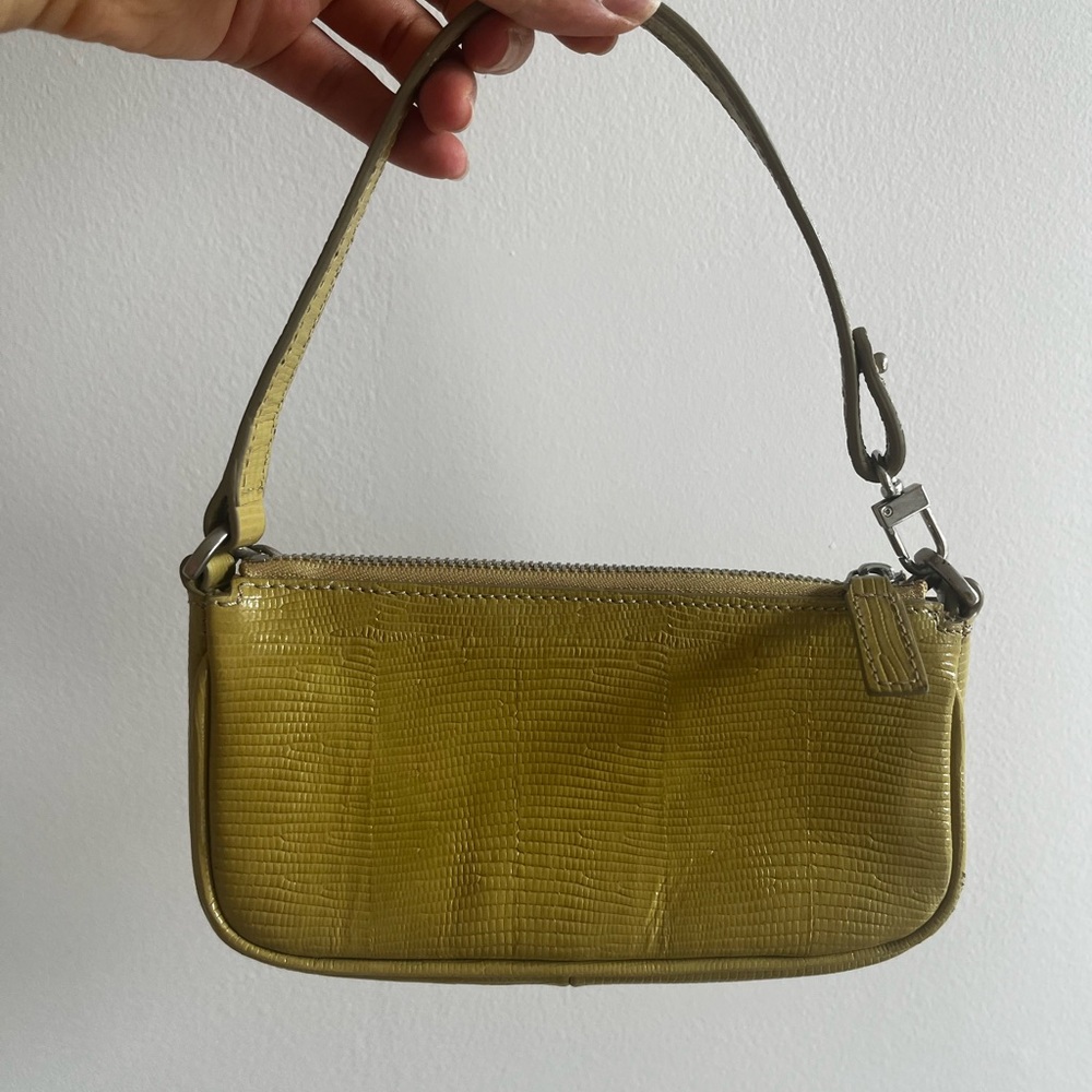 By Far Mini Rachel Bag in Stamped Leather Olive Green - Picture 2 of 4